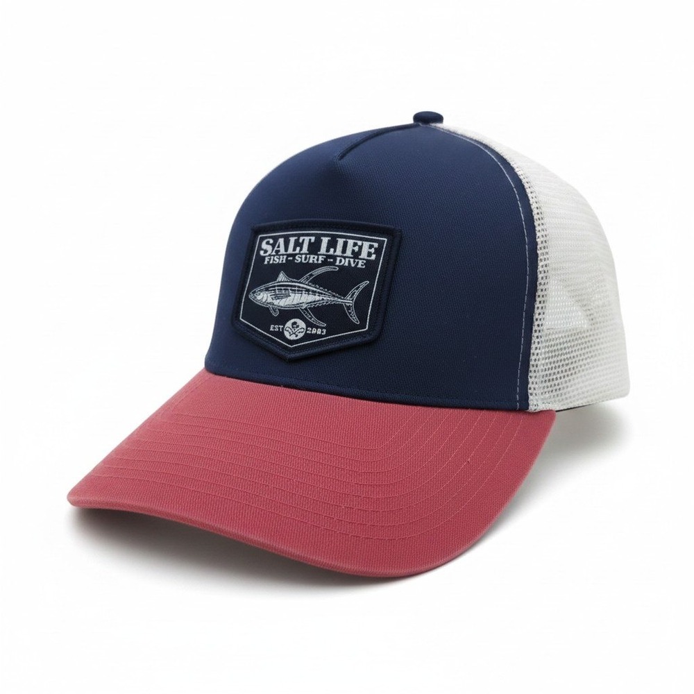 Salt Life Mens Trucker Hat Navy White Red Tuna Fish Snapback‎ Cap SLM20508 OSFM